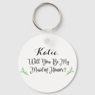 Will You Be My Maid of Honour Personalised Keychai Key Ring