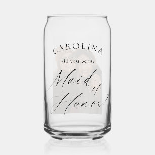 Will You Be My Maid of Honour Photo Can Glass