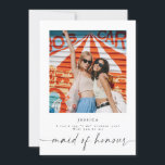 Will You Be My Maid Of Honour Photo Proposal Card<br><div class="desc">This is a modern minimal themed photo maid of honour proposal card featuring an elegant timeless design. Edit most wording and all colours to make this minimal bridesmaid proposal fit your event needs and personal style. Just select "edit using design tool" on toolbar :)</div>