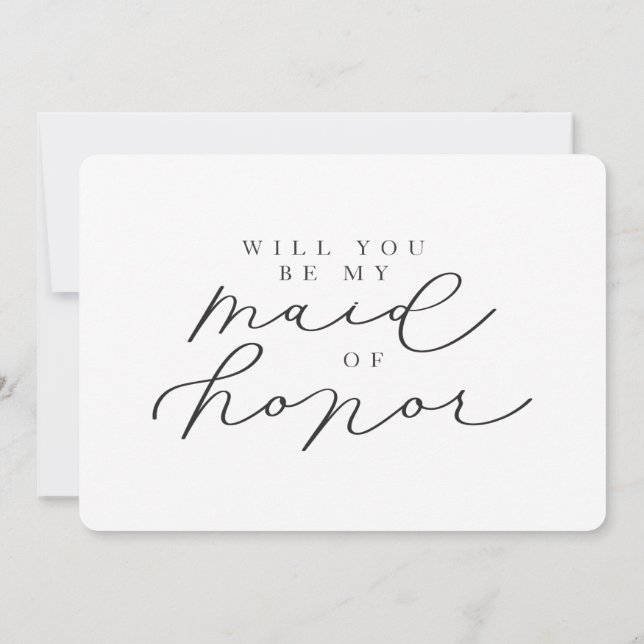 Will You Be My Maid of Honour Photo Proposal Card (Back)