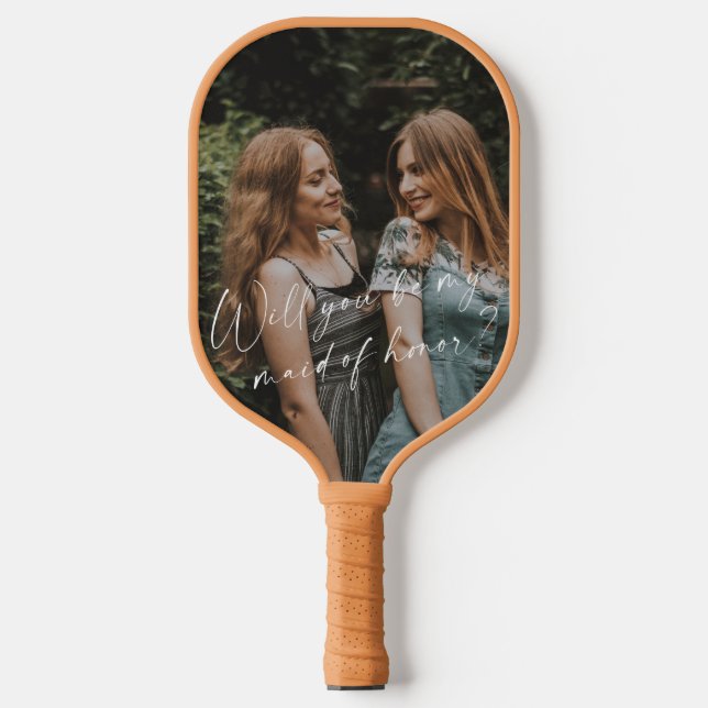 Will You Be My Maid of Honour Photo Proposal Custo Pickleball Paddle (Front)