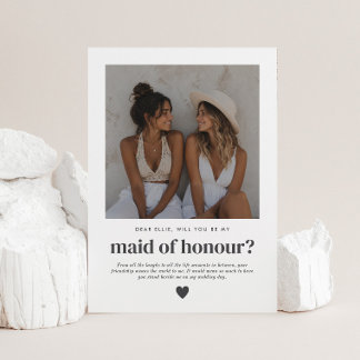 Will You Be My Maid of Honour Photo Proposal Invitation