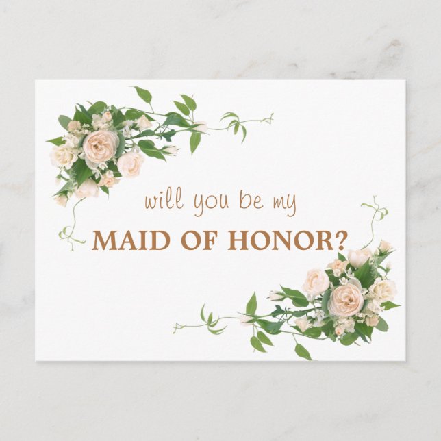 Will You Be My Maid of Honour Postcard (Front)