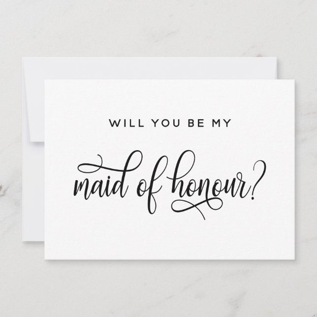Will You Be My Maid Of Honour Proposal Card (Front)