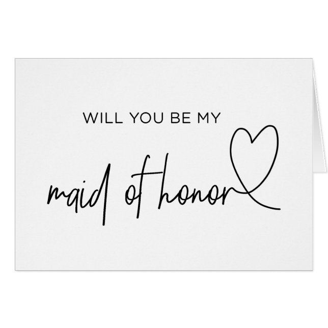 Will You Be My Maid of Honour Proposal Card (Front Horizontal)