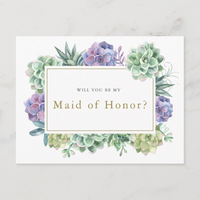 "Will you be my Maid of Honour" proposal card (Front)