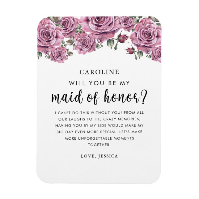 Will you be my Maid of honour proposal Magnet (Vertical)