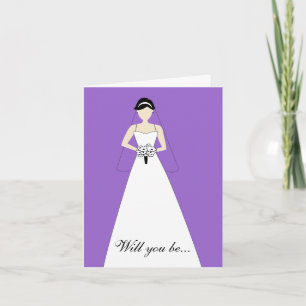 Will You Be My Maid of Honour? Purple Invitation