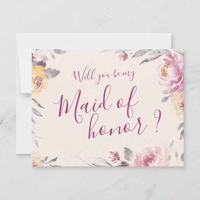 Will you be my maid of honour Romantic garden Invitation (Front)