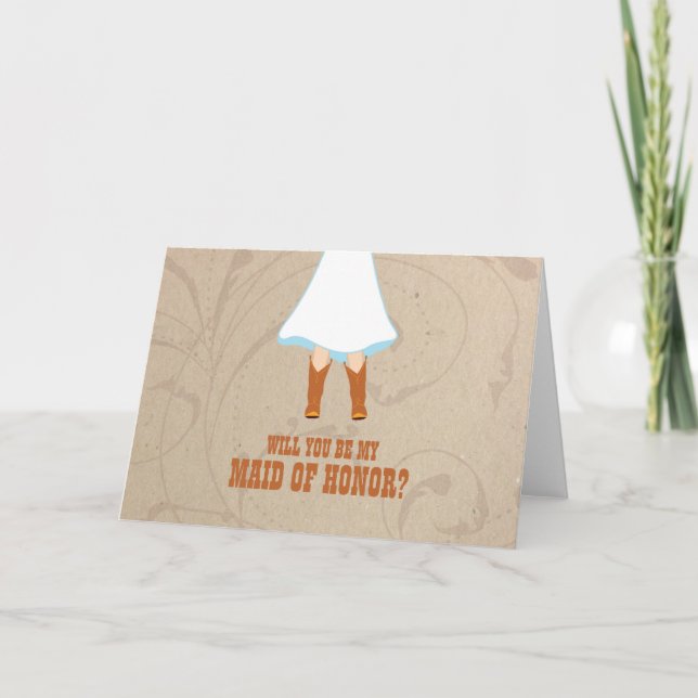 Will You Be My Maid of Honour? | Rustic Wedding Invitation (Front)
