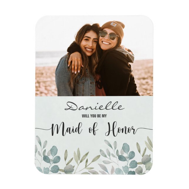 Will You Be My Maid of Honour sage green Magnet (Vertical)