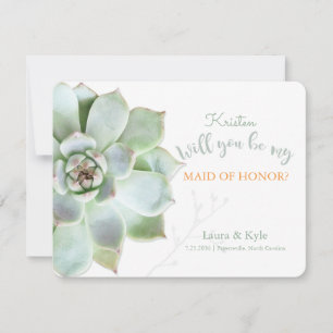 Will You Be My Maid Of Honour Succulent Wedding Invitation
