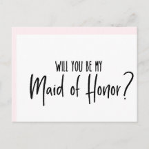 Will you be my maid of honour wedding card
