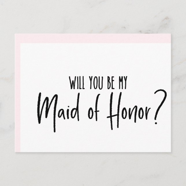 Will you be my maid of honour wedding card (Front)