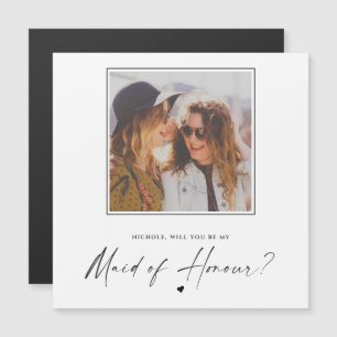 Will You Be My Maid of Honour Wedding Photo Magnet