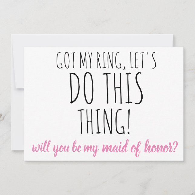 will you be my maid of honour? wedding proposal invitation (Front)