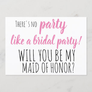 will you be my maid of honour? wedding proposal invitation