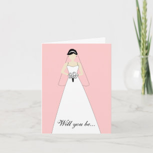 Will You Be My Maid of Honour? White Pink Invitation