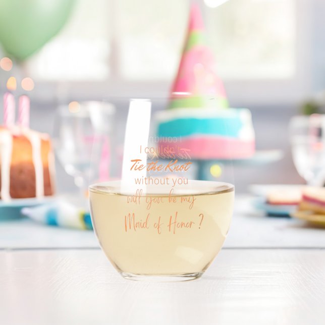 Will You Be My Maid of Honour ? wine Glass (Insitu (Birthday))