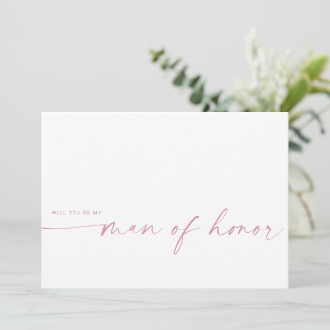 Will You Be My Man of Honour | Blush Pink (Standing Front)