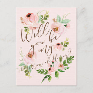 Will You Be My Matron of Honour   Bridesmaid Card