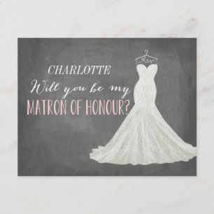 Will You Be My Matron of Honour Bridesmaid Invitation