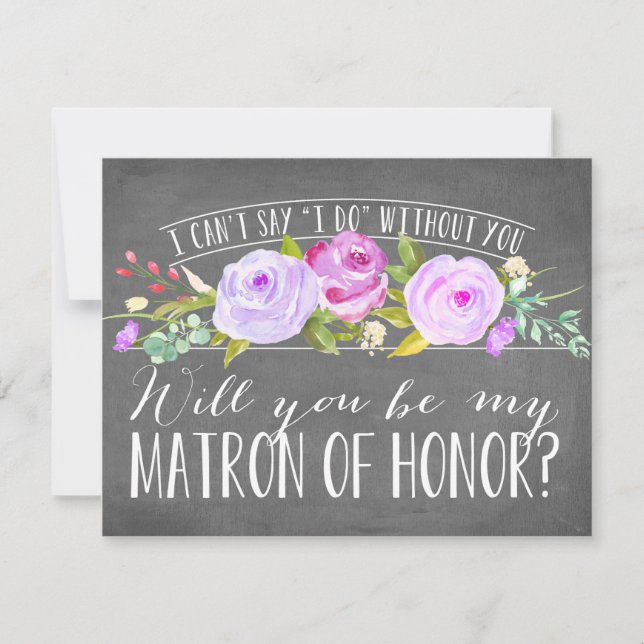 Will You Be My Matron of Honour | Bridesmaid Invitation (Front)