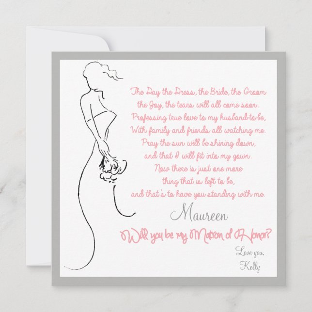 Will you be my Matron of Honour? Card (Front)
