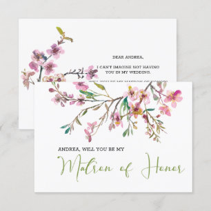 Will You Be My Matron of Honour Cherry Blossom