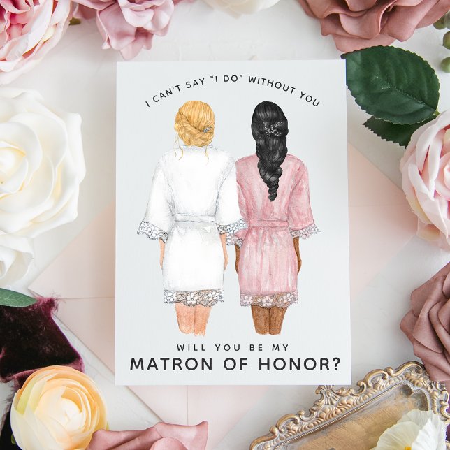 Will You Be My Matron of Honour? Girls in Robes Invitation (Creator Uploaded)