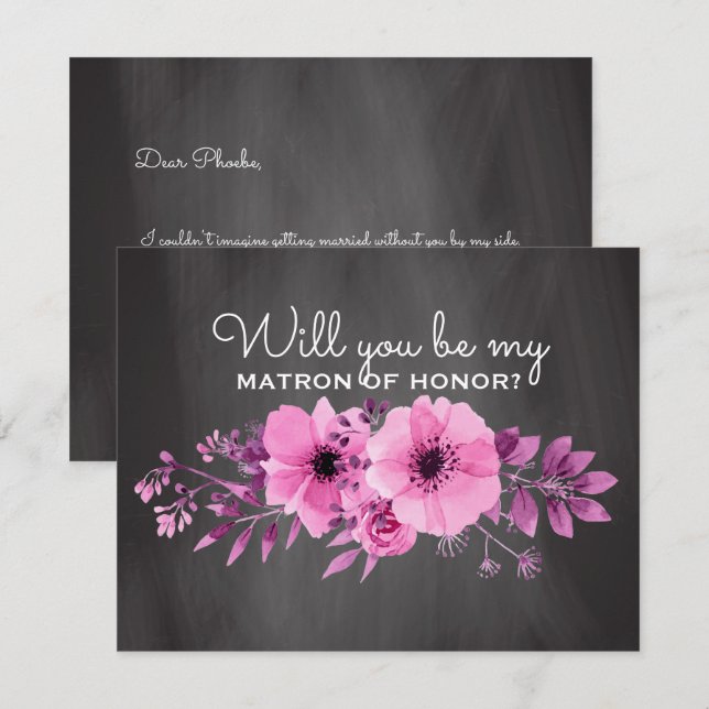 Will You Be My Matron of Honour | Maid of Honour Invitation (Front/Back)