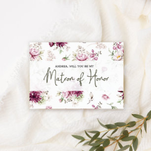Will You Be My Matron of Honour Peonies Pink Flora