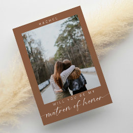 Will you be my Matron of Honour Photo Boho  Invitation