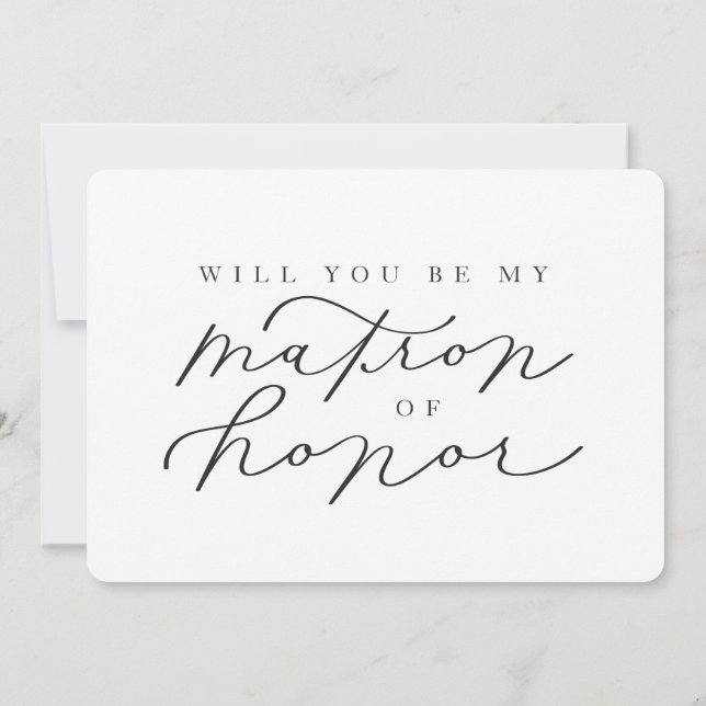 Will You Be My Matron of Honour Photo Proposal Car Invitation (Back)