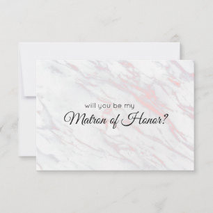 Will You Be My Matron of Honour Pink and Grey Marb