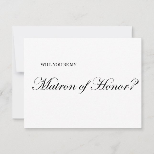 Will You Be My Matron of Honour Proposal card (Front)