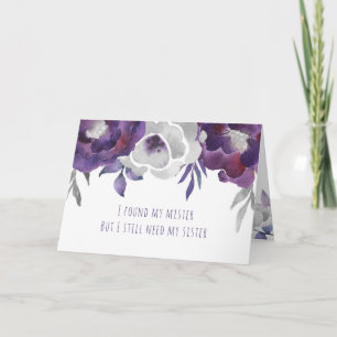 Will you be my Matron of Honour purple floral Invitation