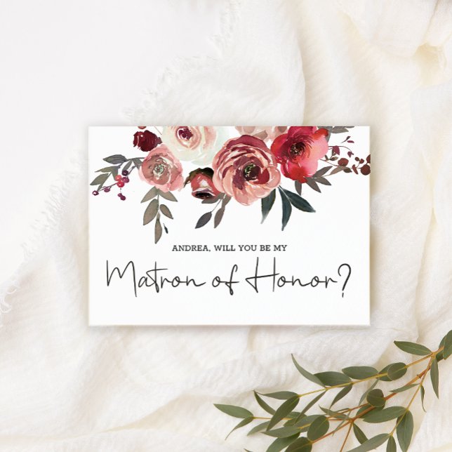 Will You Be My Matron of Honour Red Blush Roses (Creator Uploaded)