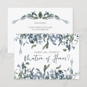 Will You Be My Matron of Honour Sage Silver Green
