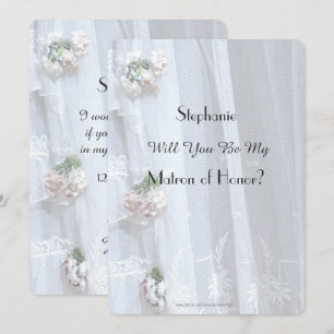 Will You Be My Matron of Honour Vintage Lace Invit Invitation