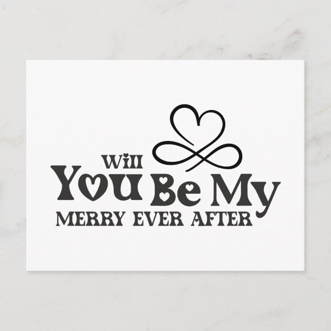 Will You Be My Merry Ever After, Christmas Proposa Postcard (Front)
