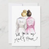 Will you be my MOH? Bl Bun Bride Dk Br Bun Maid