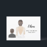 Will You Be My Page Boy Proposal Flat Card<br><div class="desc">Simple and classic "Will you be my page boy?" card featuring a bride & boy. Customise the name and role to your preference. Message on the back of the card can also be customised.</div>