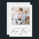 Will You Be My Page Boy Proposal Photo<br><div class="desc">Your cute little page boy will love this keepsake card.  Easily customize with your favorite photo and your name of choice.</div>
