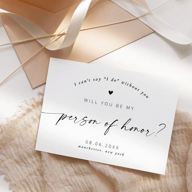 Will you be my Person of Honour Elegant Script Invitation (Creator Uploaded)