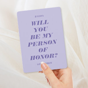 Will You Be My Person of Honour? Modern Lavender Invitation