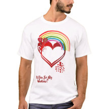 Will You Be My Rainbow Valentine Colourful Heart  