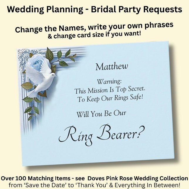 Will You Be My Ring Bearer? Blue Roses & Doves (Creator Uploaded)