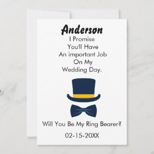 Will You Be My Ring Bearer classic StyleI Invitation