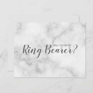 Will You Be My Ring Bearer? Elegant Marble Script Invitation